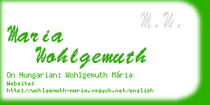 maria wohlgemuth business card